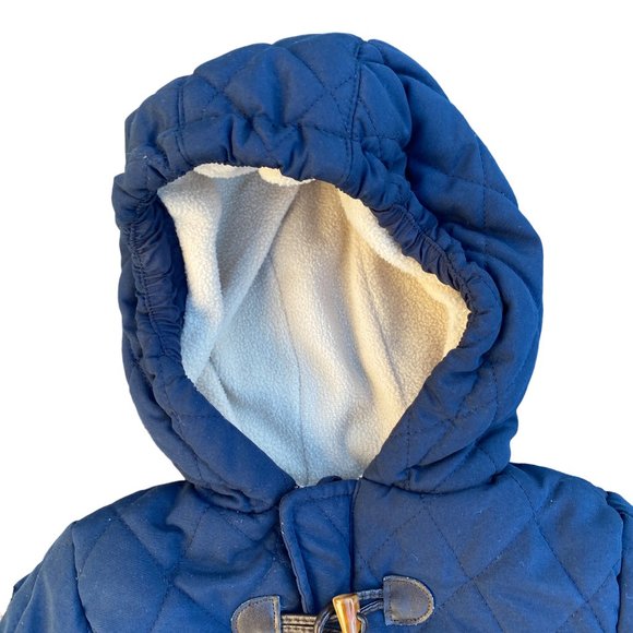 Perry Ellis Baby Diamond Quilted Fleece Lined One-Piece Navy Snowsuit-6-9mos - Picture 4 of 16